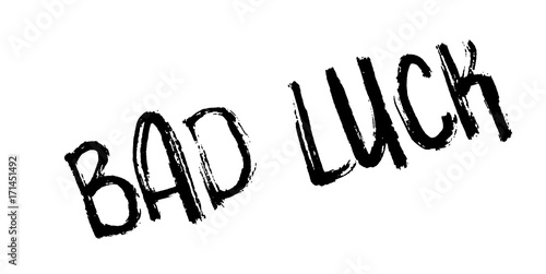 Bad Luck rubber stamp. Grunge design with dust scratches. Effects can be easily removed for a clean, crisp look. Color is easily changed.