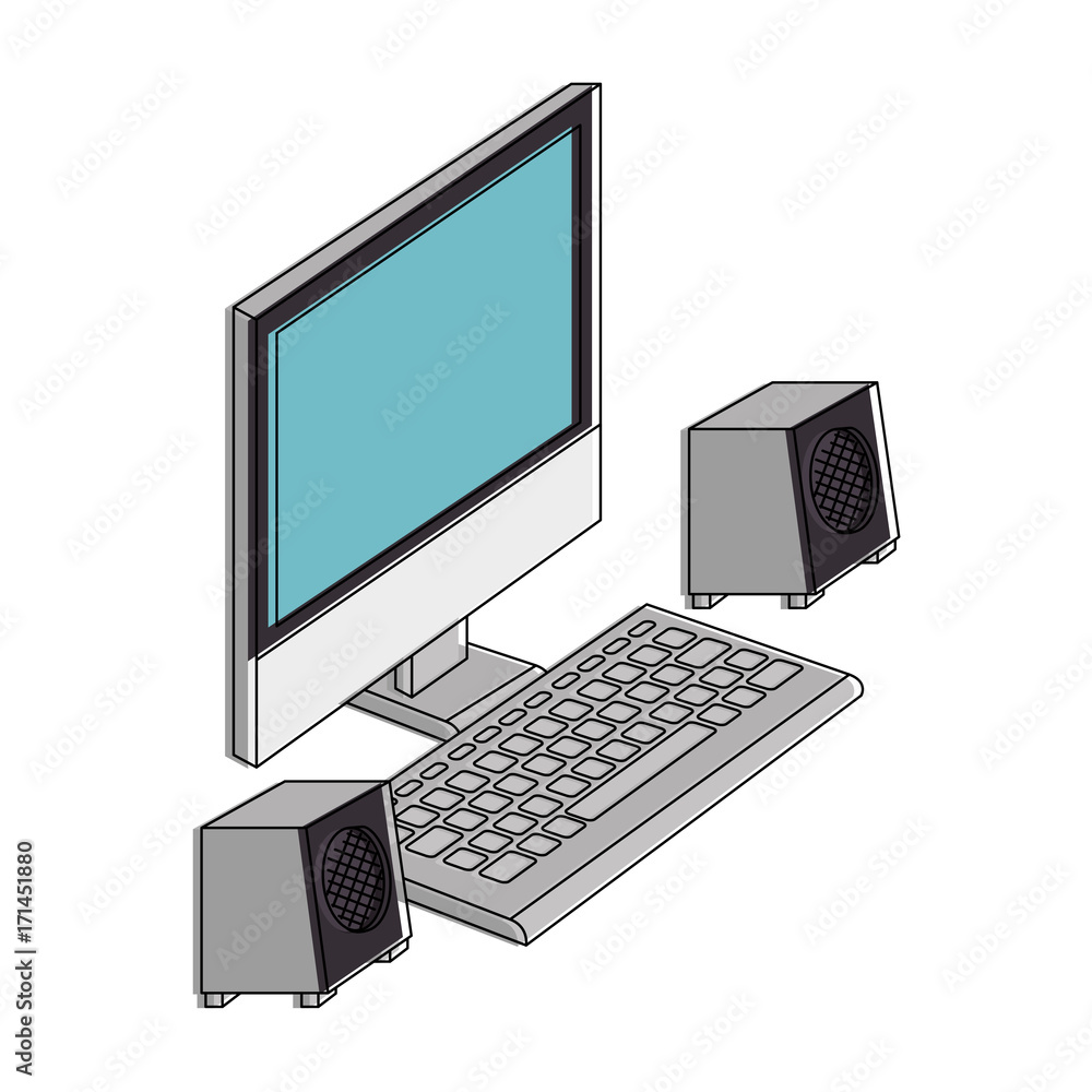 computer desktop with speakers computer desktop with speakers