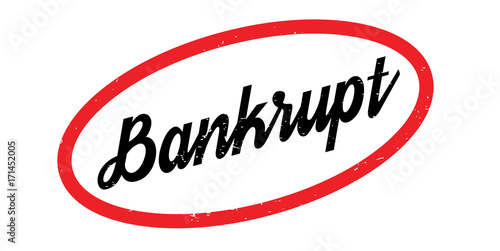 Bankrupt rubber stamp. Grunge design with dust scratches. Effects can be easily removed for a clean, crisp look. Color is easily changed.