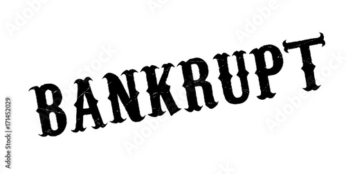 Bankrupt rubber stamp. Grunge design with dust scratches. Effects can be easily removed for a clean, crisp look. Color is easily changed.