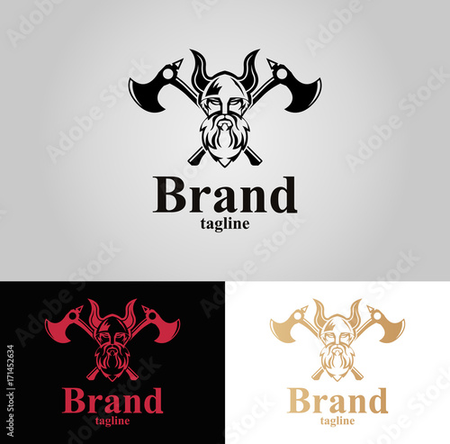 Viking logo. Three versions. Easy to change color, size and text. 