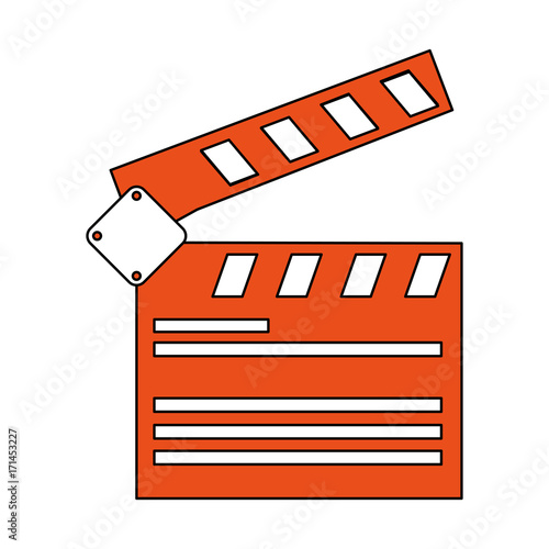 clapperboard cinema icon image vector illustration design