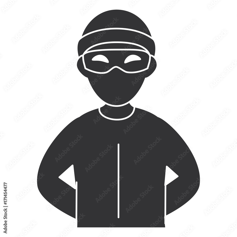 thief dangerous avatar character vector illustration design