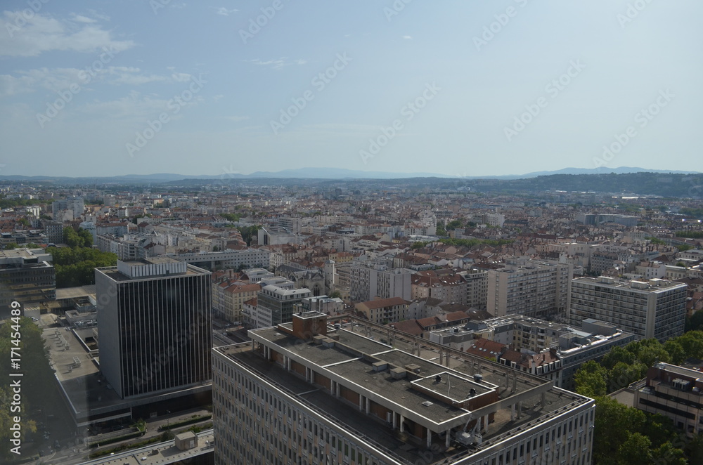Vision en hauteur de la ville de Lyon