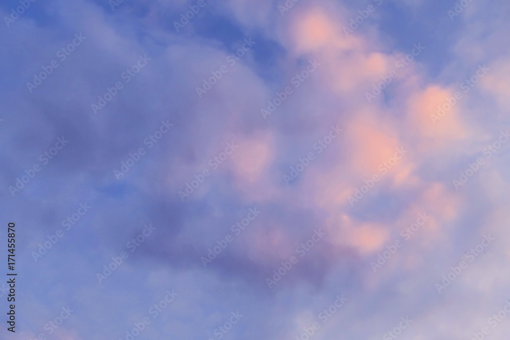blue and pink cloudy sky