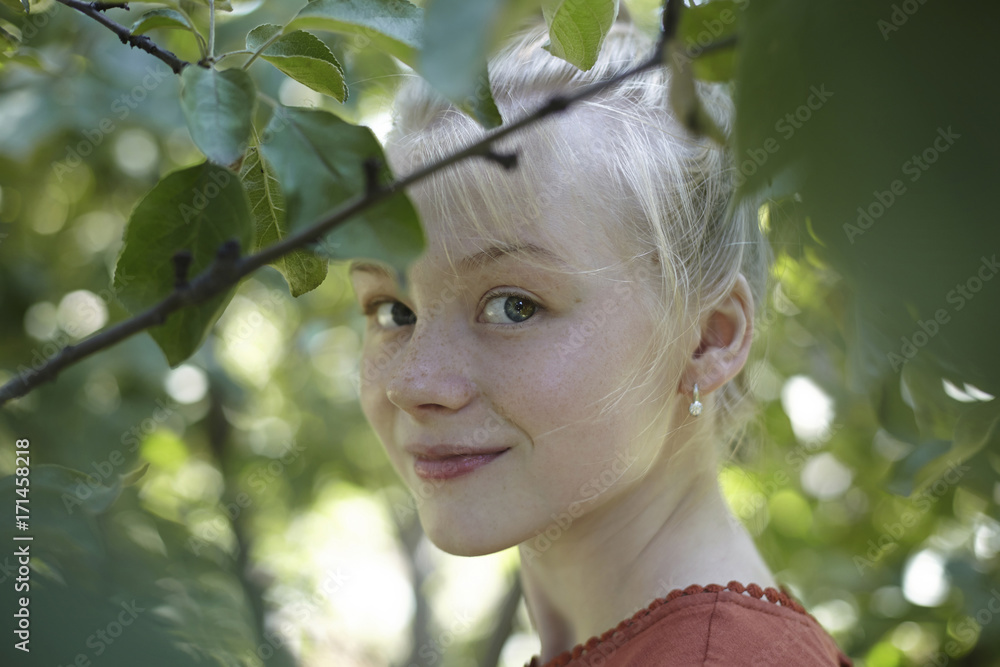 Portrait of confident woman amidst trees Portrait of confident woman amidst trees