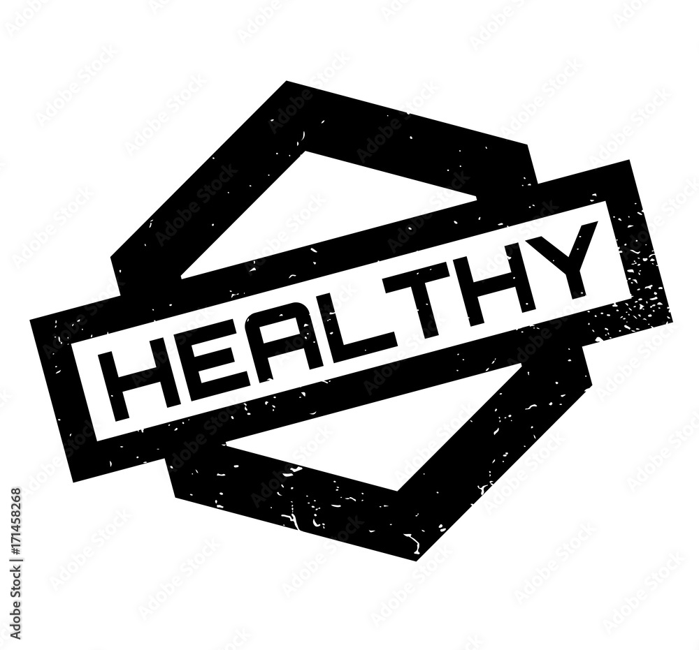 Obraz premium Healthy rubber stamp. Grunge design with dust scratches. Effects can be easily removed for a clean, crisp look. Color is easily changed.