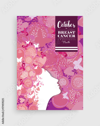 Breast cancer awareness pink girl poster design