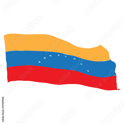 Isolated flag of Venezuela on a white background  Vector illustration