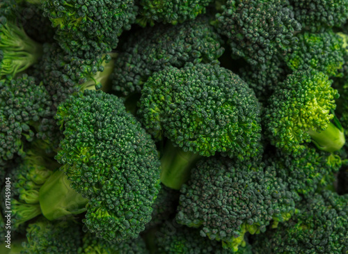 Fresh broccoli texture background  closeup