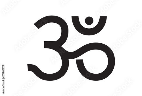 Modern Simple Om Icon Logo on White Background Illustration 1