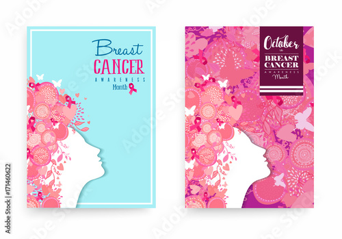 Breast cancer awareness pink girl poster design