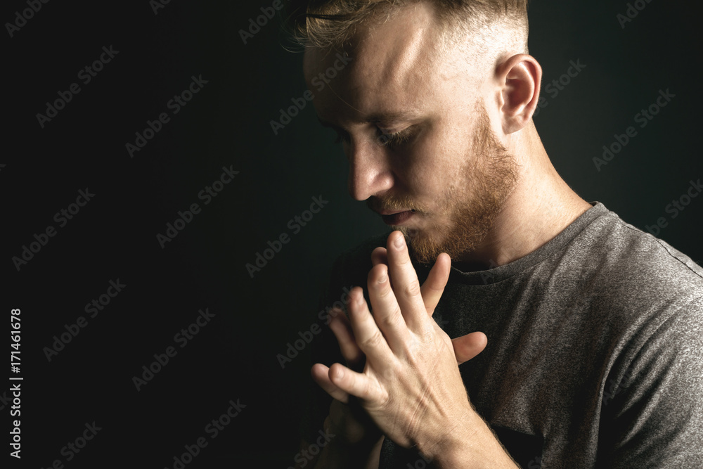 man praying