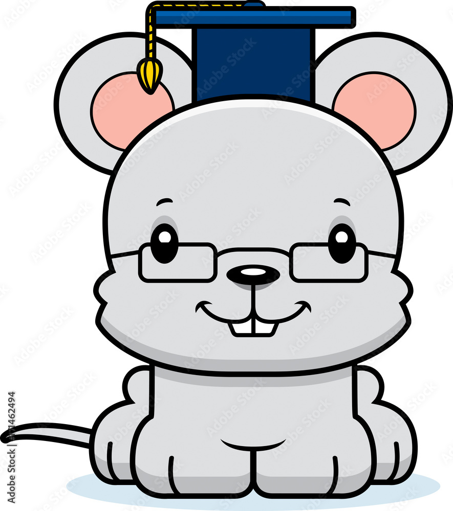 Obraz premium Cartoon Smiling Teacher Mouse