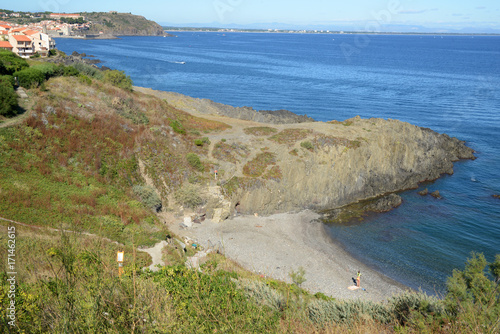 Fotografie Baigneuse sur la plage d'En Baux à  Port-Vendres