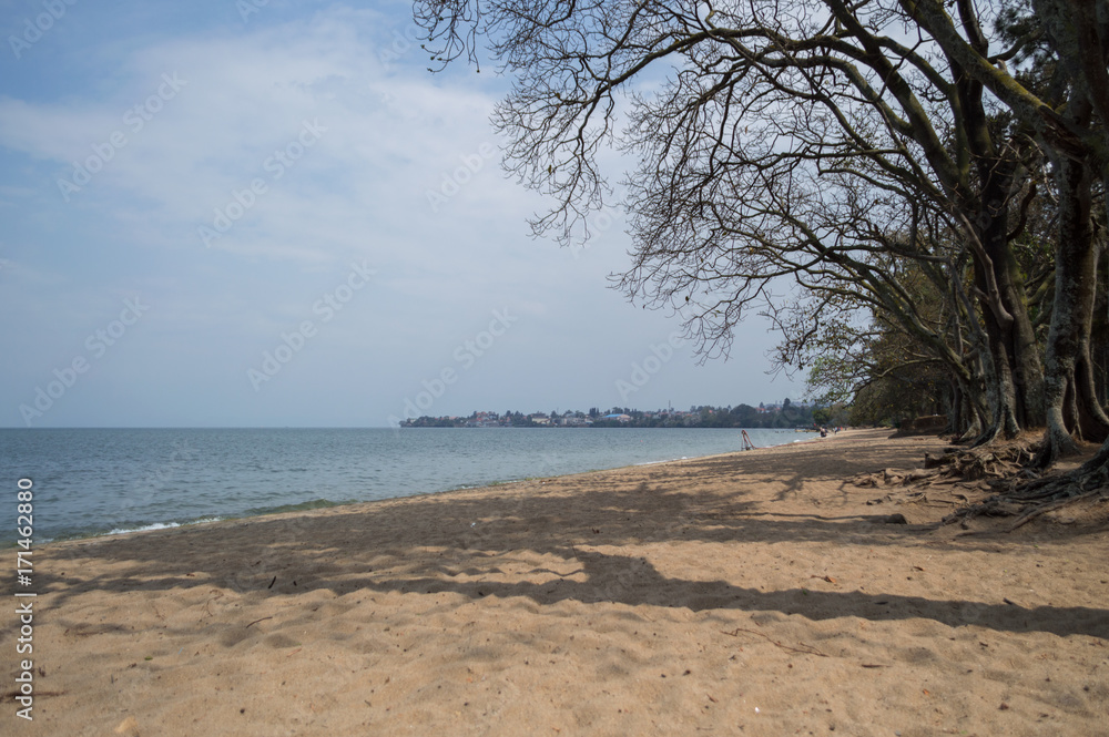 Goma, DR Congo Border Seen from Beach along Lake Kivu, Gisenyi, Rwanda