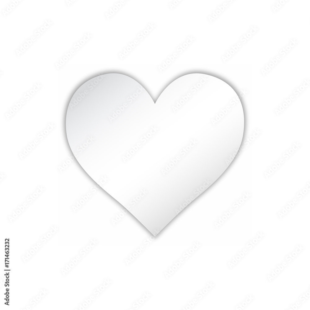 Heart Icon Vector. Love symbol. Valentine's Day sign, emblem isolated on white background with shadow, Flat style for graphic and web design, logo.