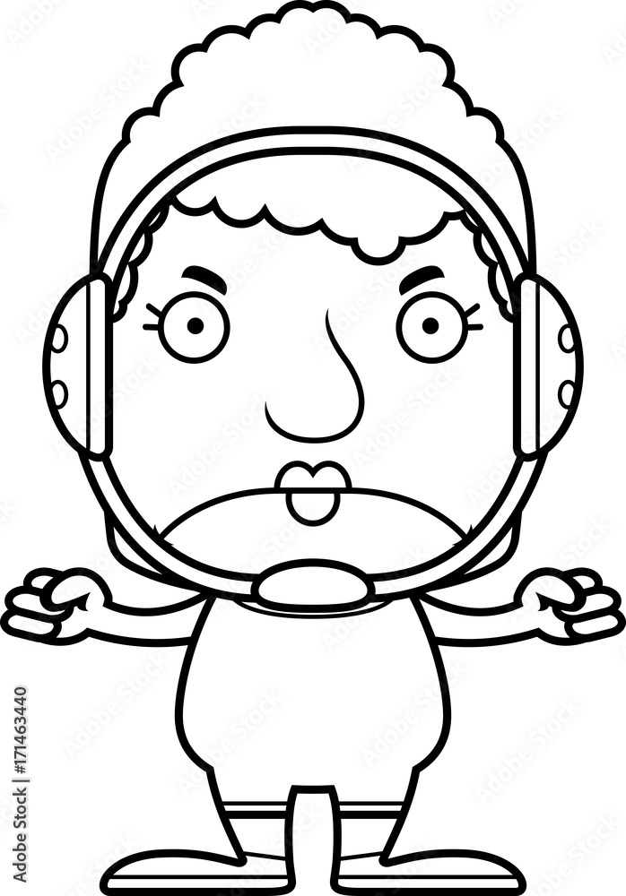 Cartoon Angry Wrestler Woman Cartoon Angry Wrestler Woman
