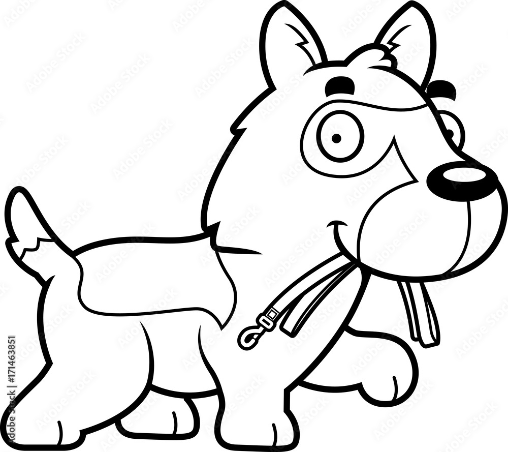 Cartoon German Shepherd Leash