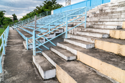 Old Cement bleachers in stadium.