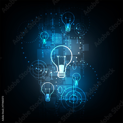 Digital technology in light bulb concept.