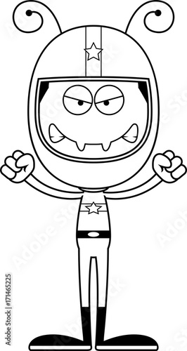 Cartoon Angry Race Car Driver Ant