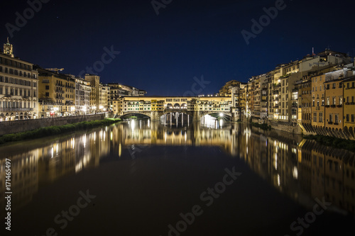 Night view of Ponte Vecchio, Florence.