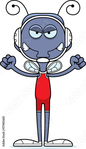 Cartoon Angry Wrestler Fly