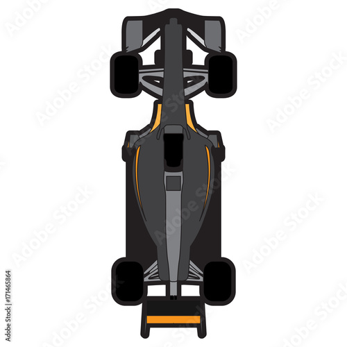 Top view of a racing car, Vector illustration