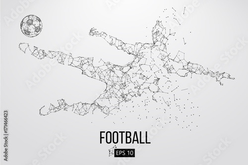 silhouette of a football player from particles