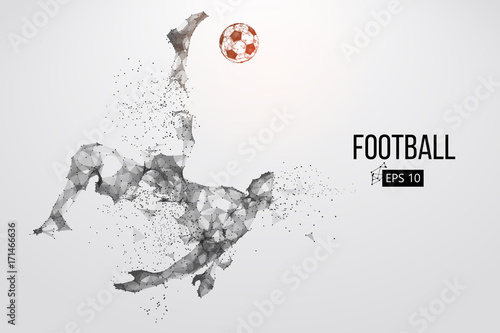 silhouette of a football player from particles