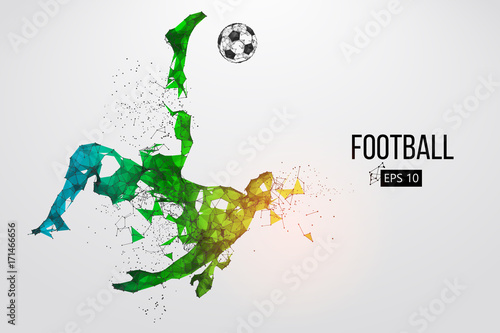 silhouette of a football player from particles