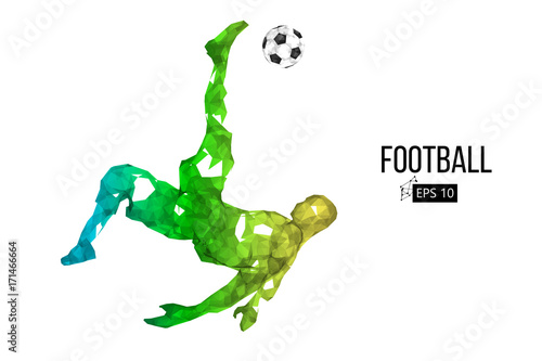 silhouette of a football player from particles