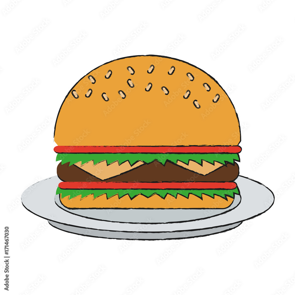 hamburger fast food icon image vector illustration design hamburger fast food icon image vector illustration design