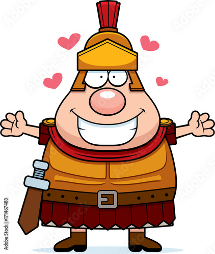 Cartoon Roman Centurion Hug