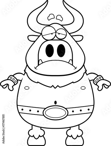 Sad Cartoon Minotaur