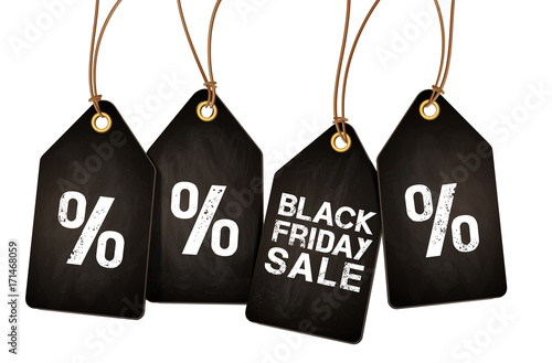 Black Friday, hängende Etiketten - Kreidetafel Textur 
