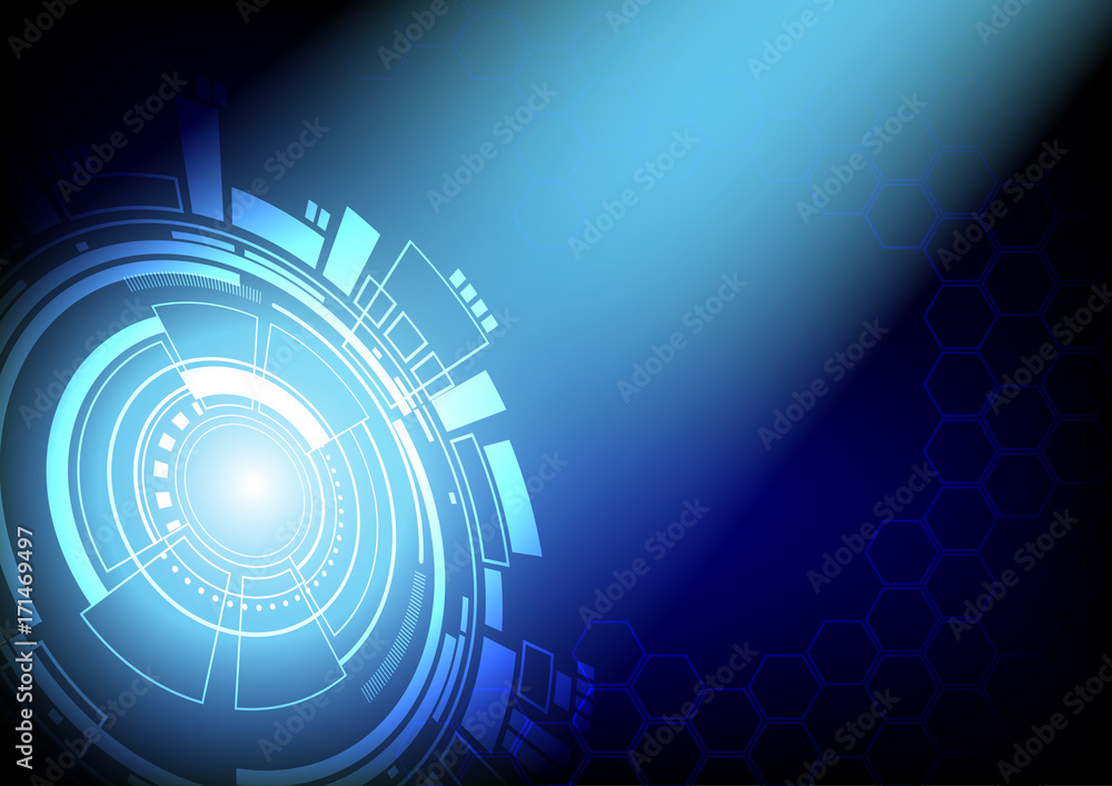 Abstract circle technology and shining light on dark background vector illustration Abstract circle technology and shining light on dark background vector illustration