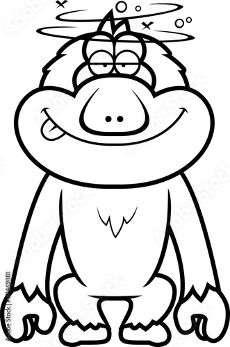 Cartoon Stupid Macaque