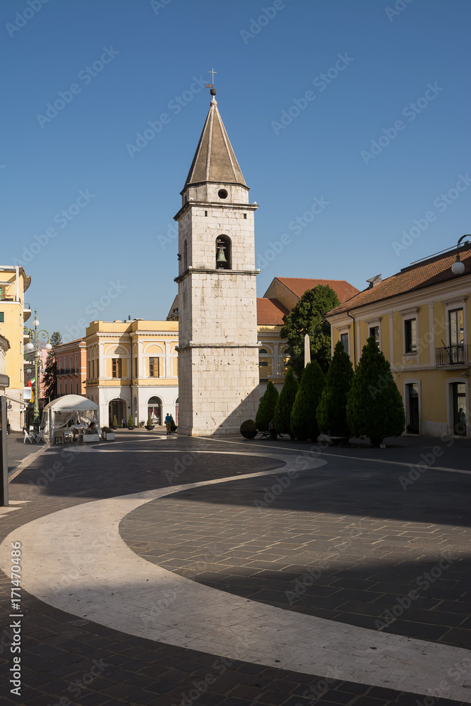 Ancient Bell Tower of the Church of Santa Sofia in  Benevento (Italy)