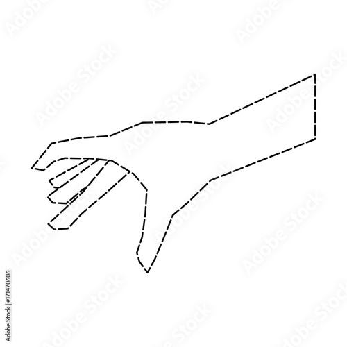 open hand in pick position icon image vector illustration design