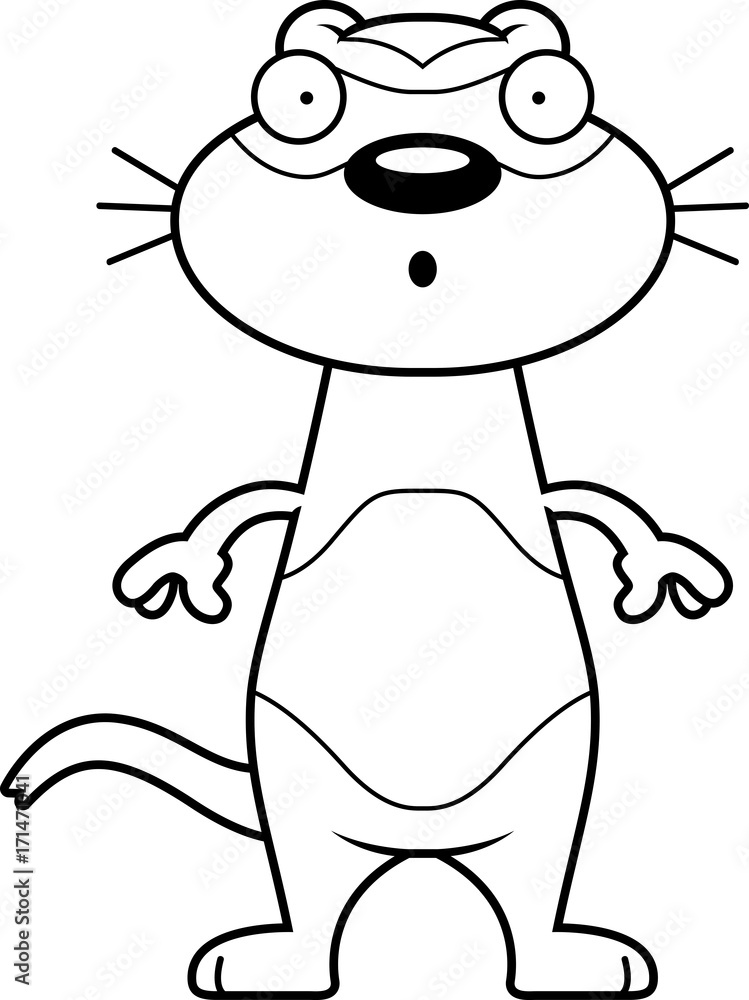 Fototapeta premium Surprised Cartoon Ferret