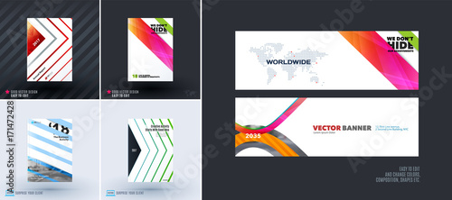 Abstract vector set of modern horizontal website banners