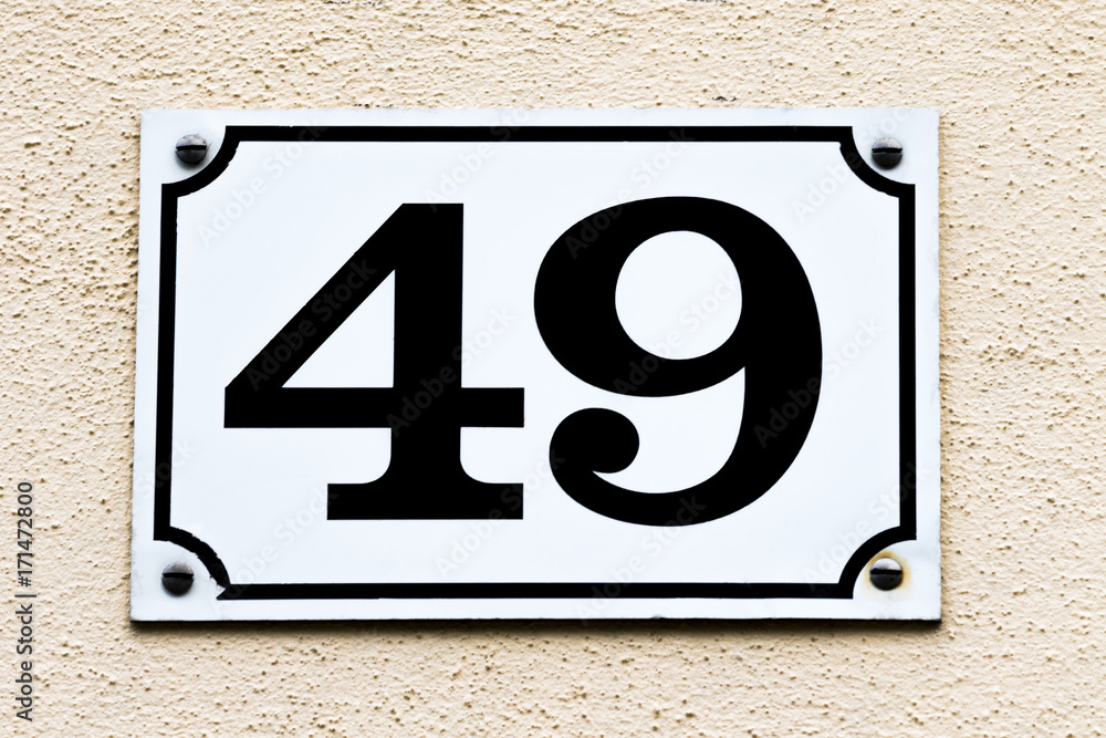 Hausnummer 49 Stock Photo | Adobe Stock