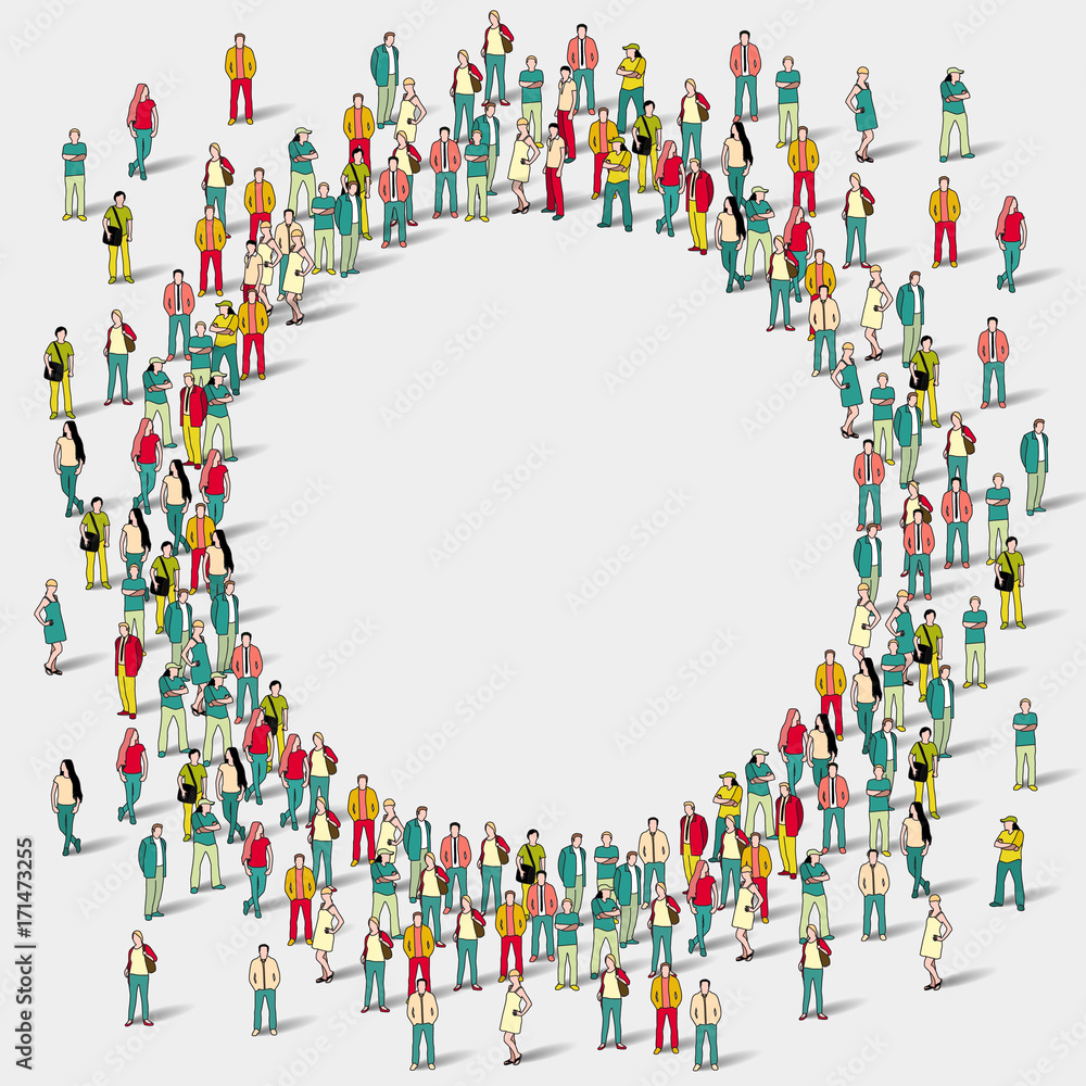 Large group of people in the shape of circle. Large group of people in the shape of circle.