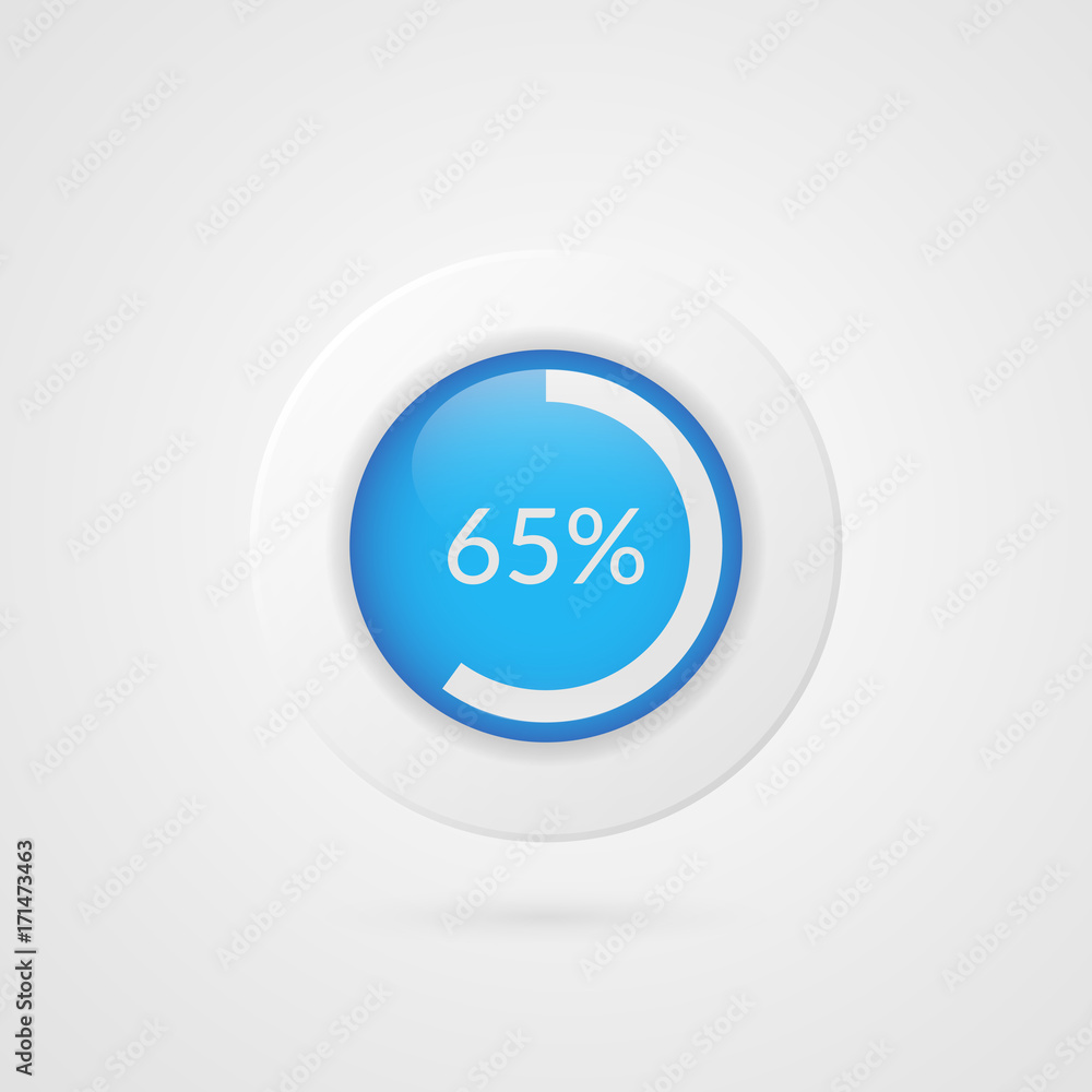 65 percent pie chart. Percentage vector infographics. Circle diagram ...