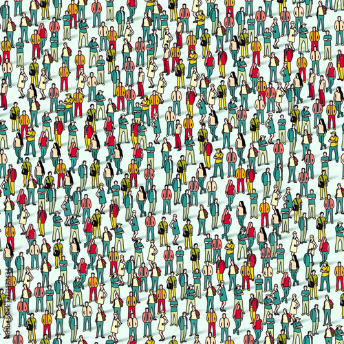 Large group of people. Seamless background