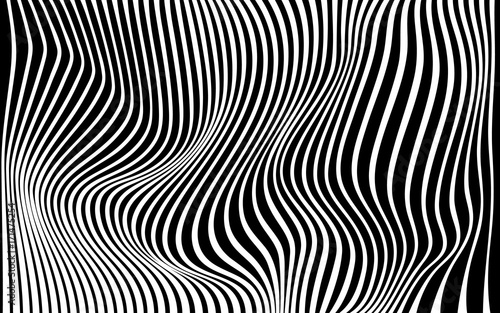 optical art abstract background wave design black and white