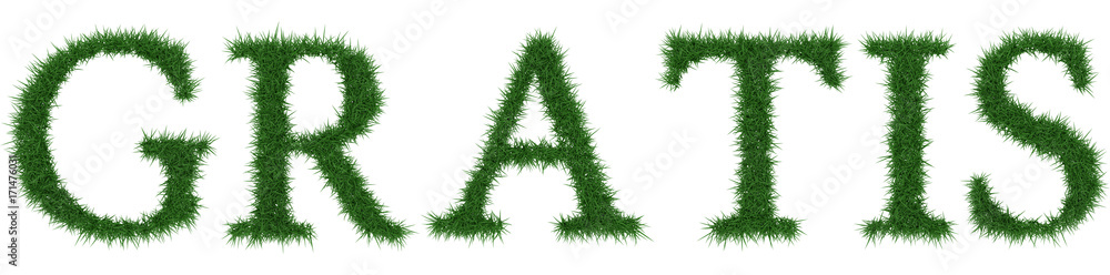 Gratis - 3D rendering fresh Grass letters isolated on whhite background. Gratis - 3D rendering fresh Grass letters isolated on whhite background.