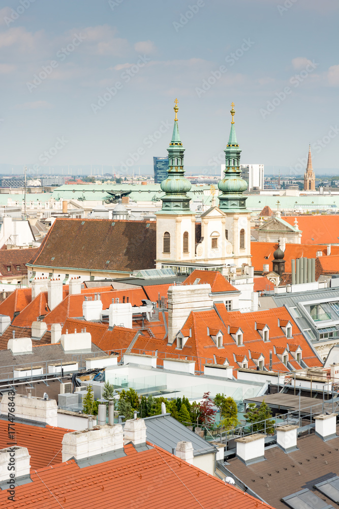 Jesuit Church and cityscape of Vienna